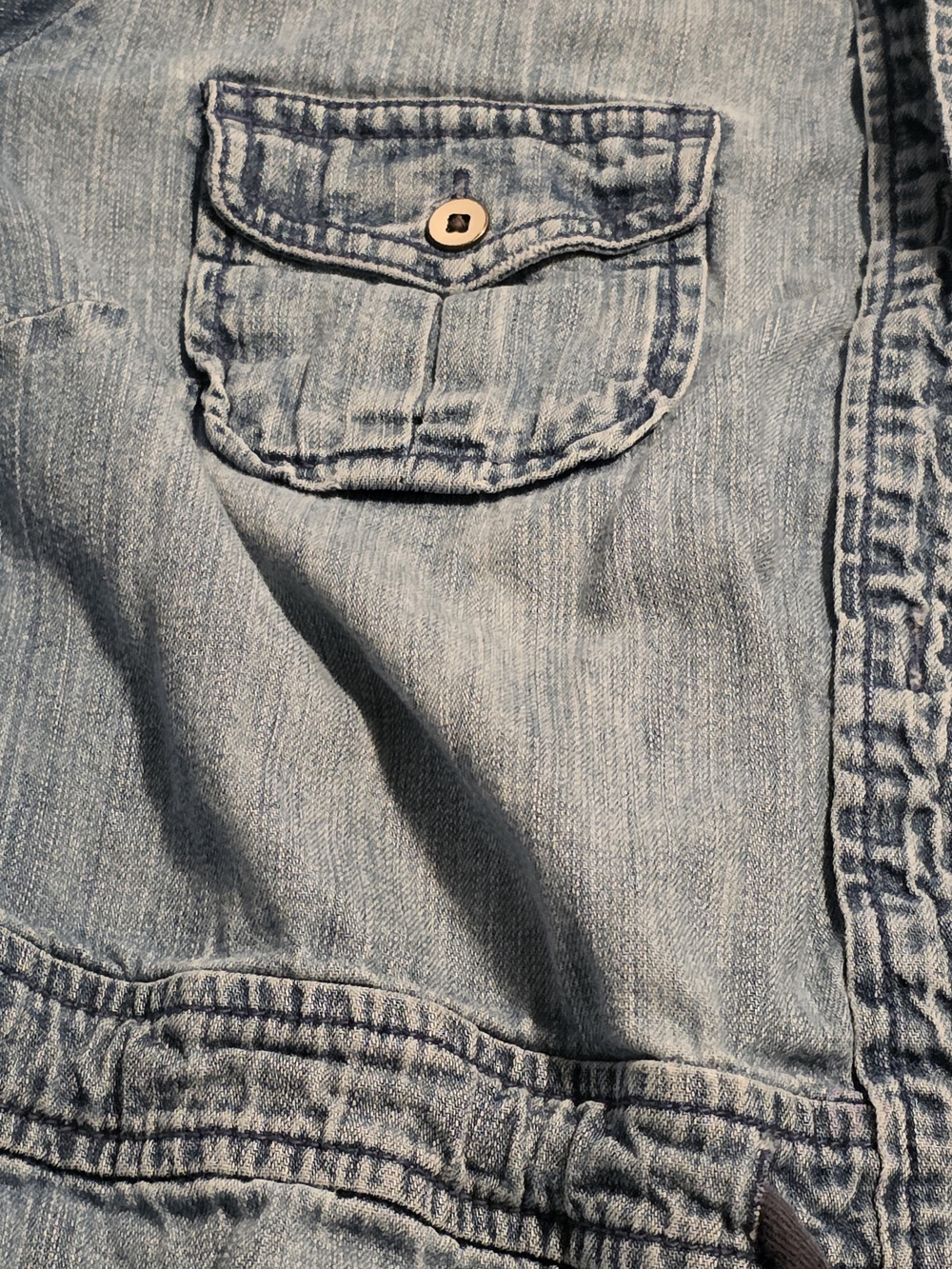 J CREW Light Wash Denim Utility Jacket with Tie Waist - Picture 8 of 10